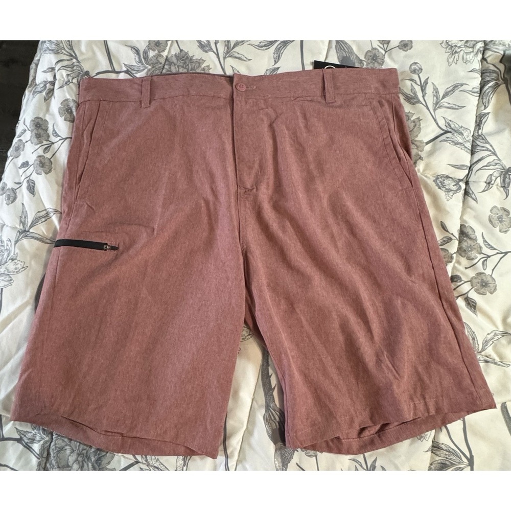 NWT Burnside Light Red Land & Sea Shorts Hybrid Quick Dry UV Protection 40
